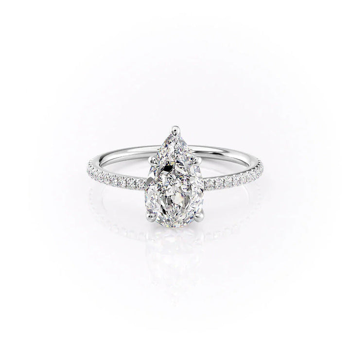 The Pave Cecelia Set With Pear Pave Moissanite#material_14k-white