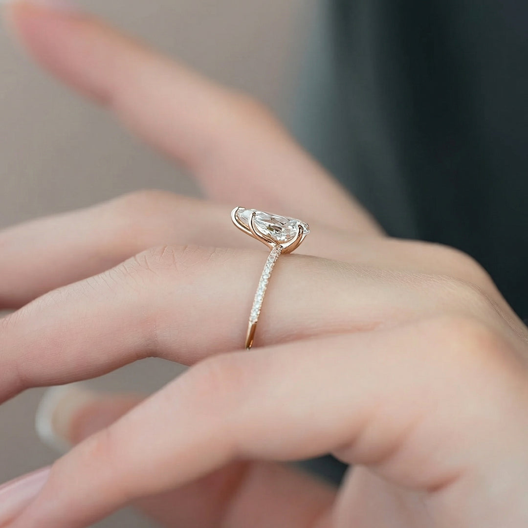 The Pave Cecelia Pear Rose Gold #material_rose