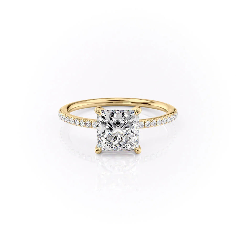 The Pave Cecelia Set With Princess Pave Lab Diamond 1 Carat 14K Gold#material_14k-gold