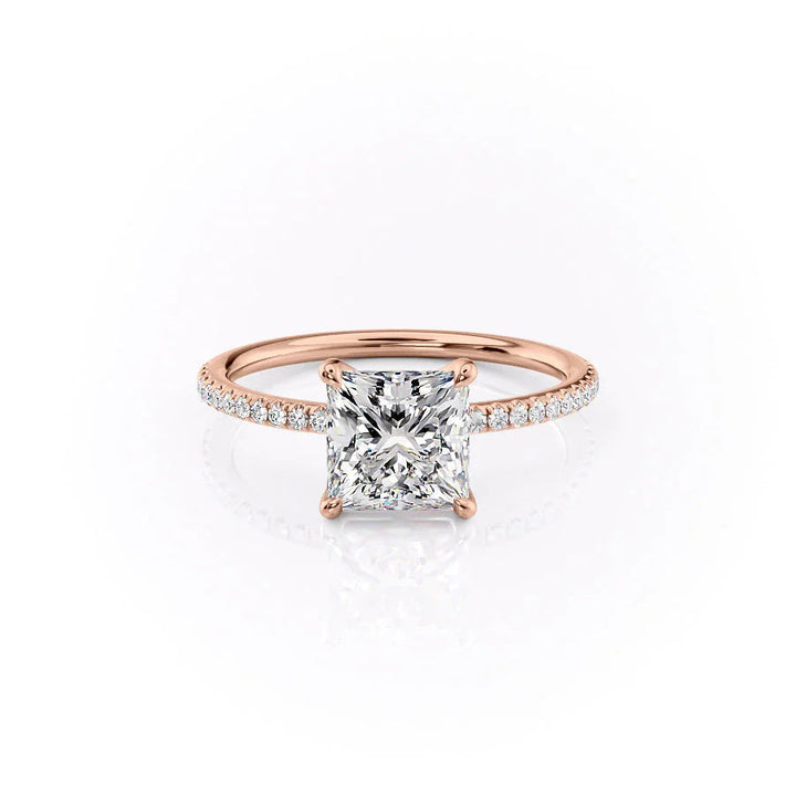 The Pave Cecelia Set With Princess Pave Moissanite#material_14k-rose