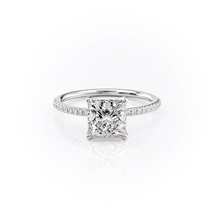 The Pave Cecelia Set With Princess Pave Lab Diamond 1 Carat 14K White#material_14k-white