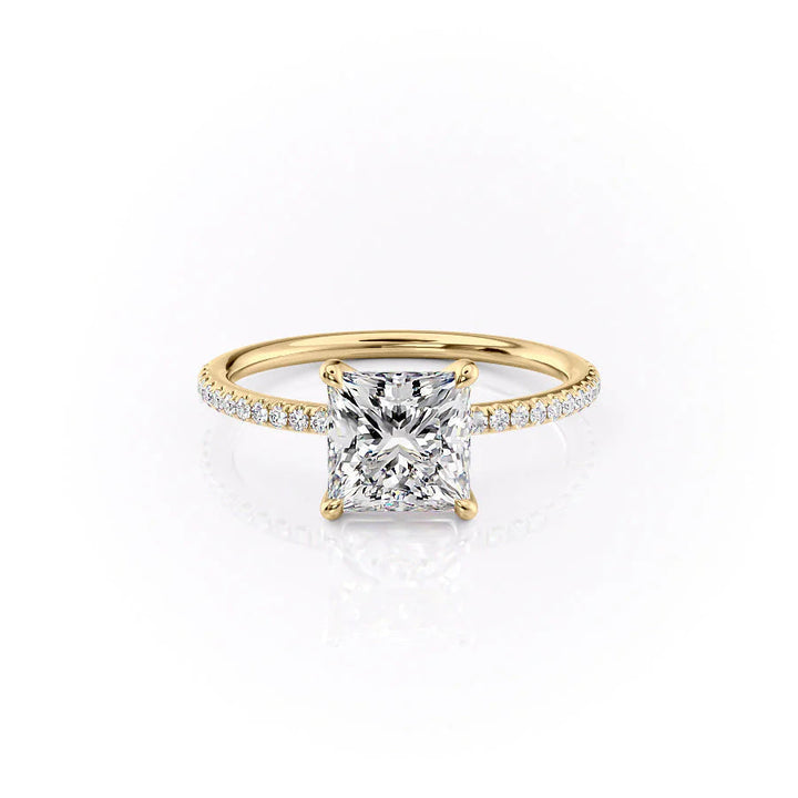 The Pave Cecelia Set With Princess Pave Lab Diamond 1 Carat 18K Gold#material_18k-gold