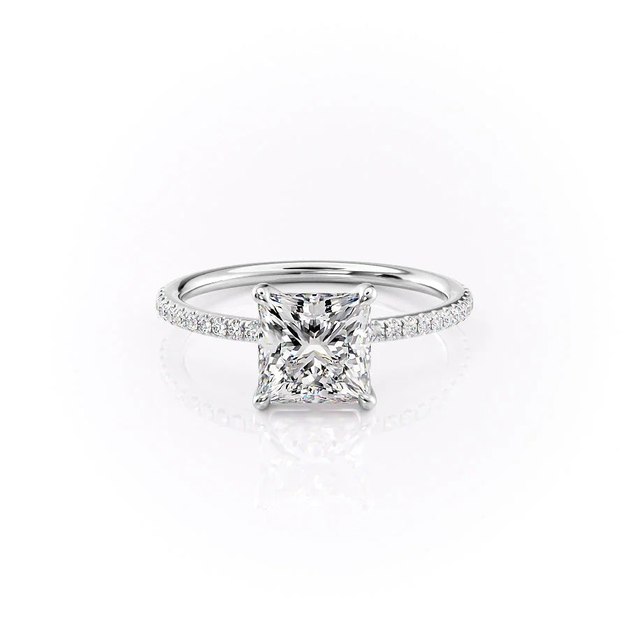 The Pave Cecelia Set With Princess Pave Moissanite#material_18k-white