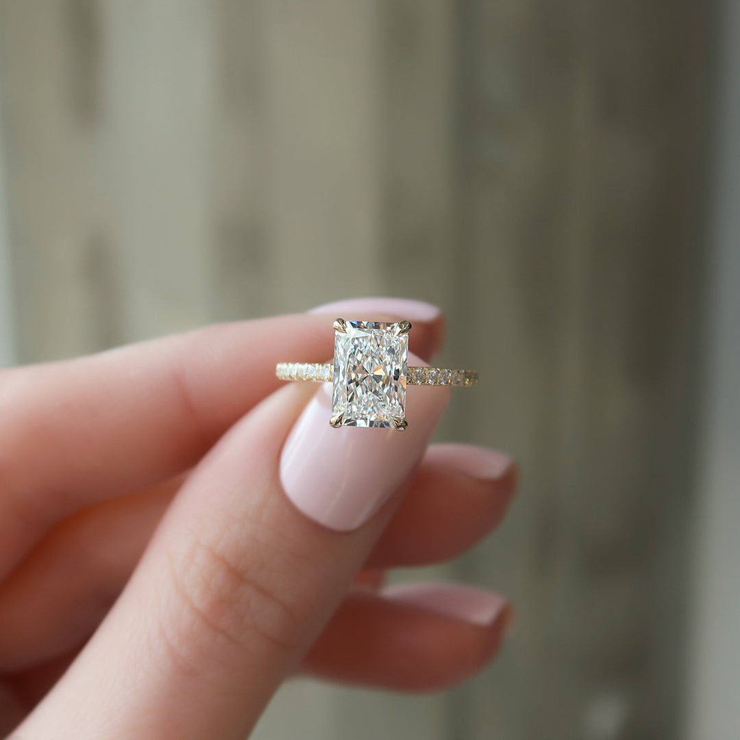 The Pave Cecelia Set With Radiant Pave Moissanite#material_14k-gold