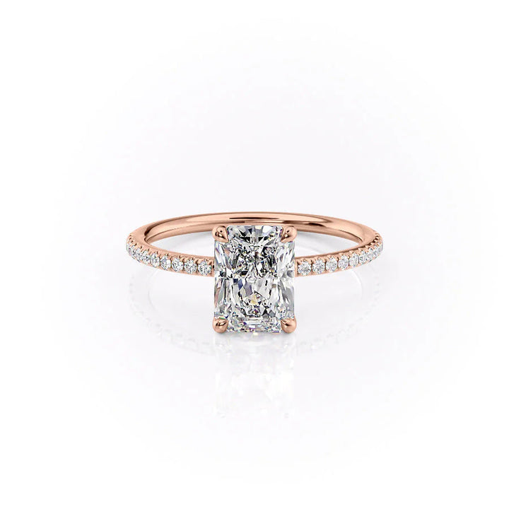 The Pave Cecelia Set With Radiant Pave Lab Diamond 1 Carat 14K Rose#material_14k-rose