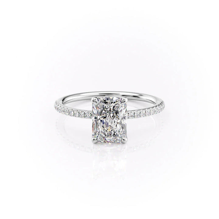 The Pave Cecelia Set With Radiant Pave Lab Diamond 1 Carat 18K White#material_18k-white