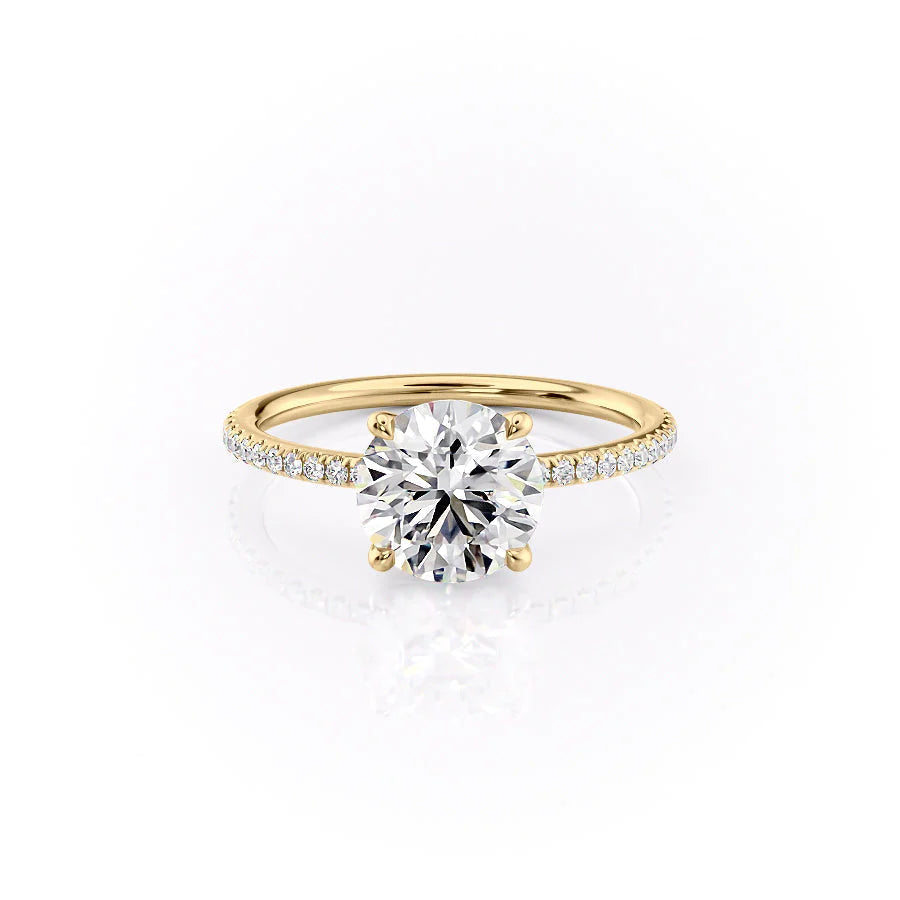 The Pave Cecelia Set With Round Pave Lab Diamond 1 Carat 14K Gold#material_14k-gold