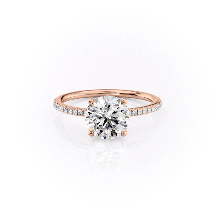 The Pave Cecelia Set With Round Pave Lab Diamond 1 Carat 14K Rose#material_14k-rose