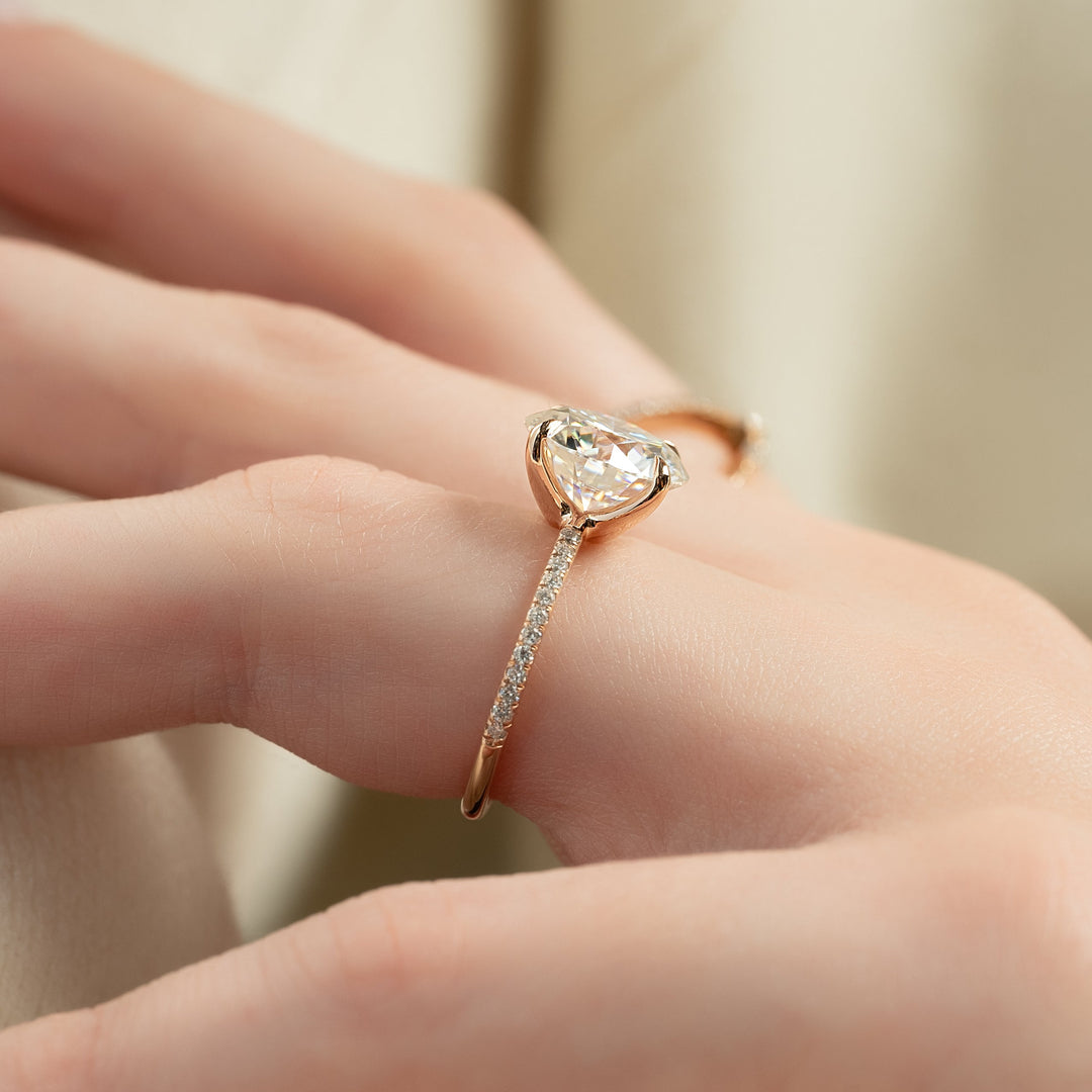 The Pave Cecelia Set With Round Pave Lab Diamond 2.5 Carat 14K Rose#material_14k-rose