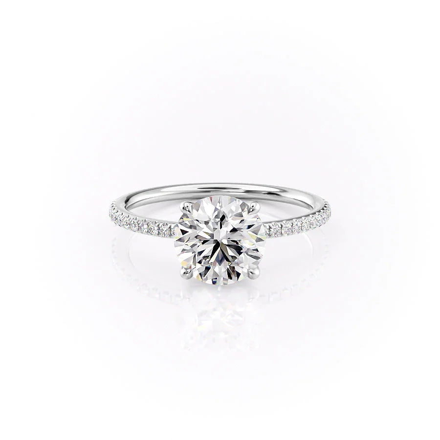 The Pave Cecelia Set With Round Pave Lab Diamond 1 Carat 14K White#material_14k-white