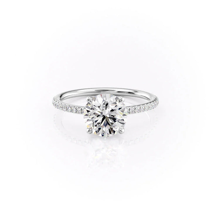 The Pave Cecelia Set With Round Pave Lab Diamond 1 Carat 14K White#material_14k-white