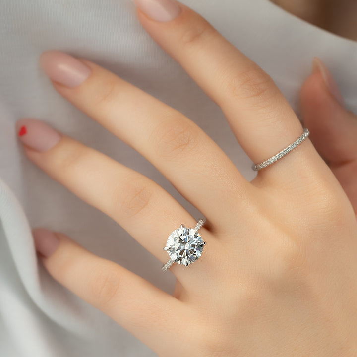 The Pave Cecelia Set With Round Pave Lab Diamond 1 Carat 14K White#material_14k-white