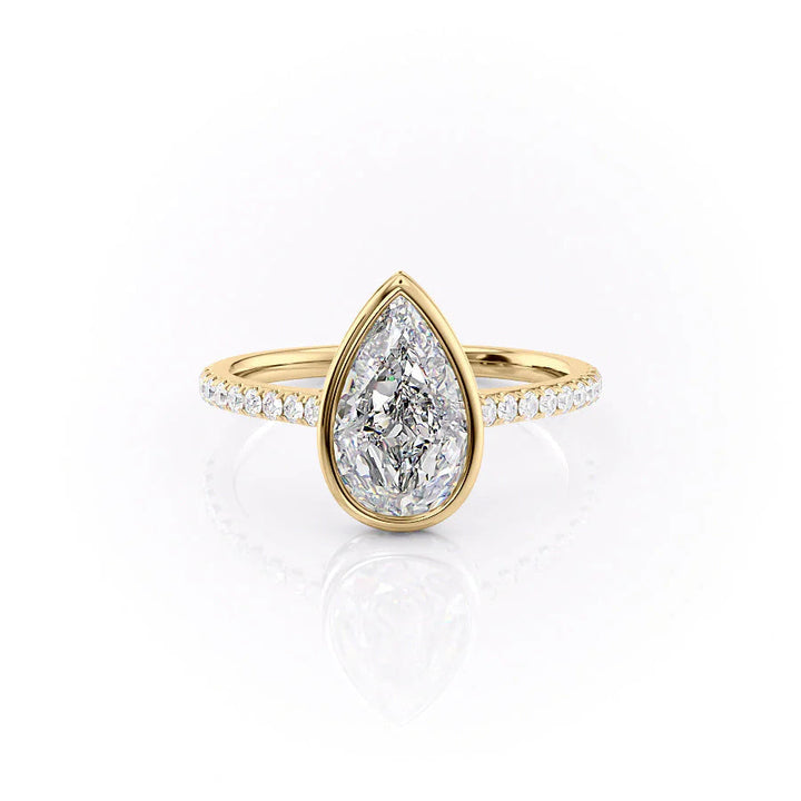 The Pave Christine Set With Pear Pave Moissanite#material_14k-gold