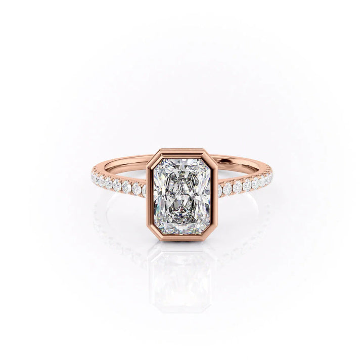 The Pave Christine Set With Radiant Pave Lab Diamond 1 Carat 14K Rose#material_14k-rose