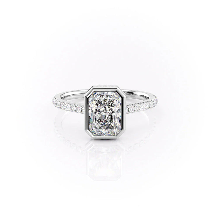 The Pave Christine Set With Radiant Pave Moissanite#material_18k-white