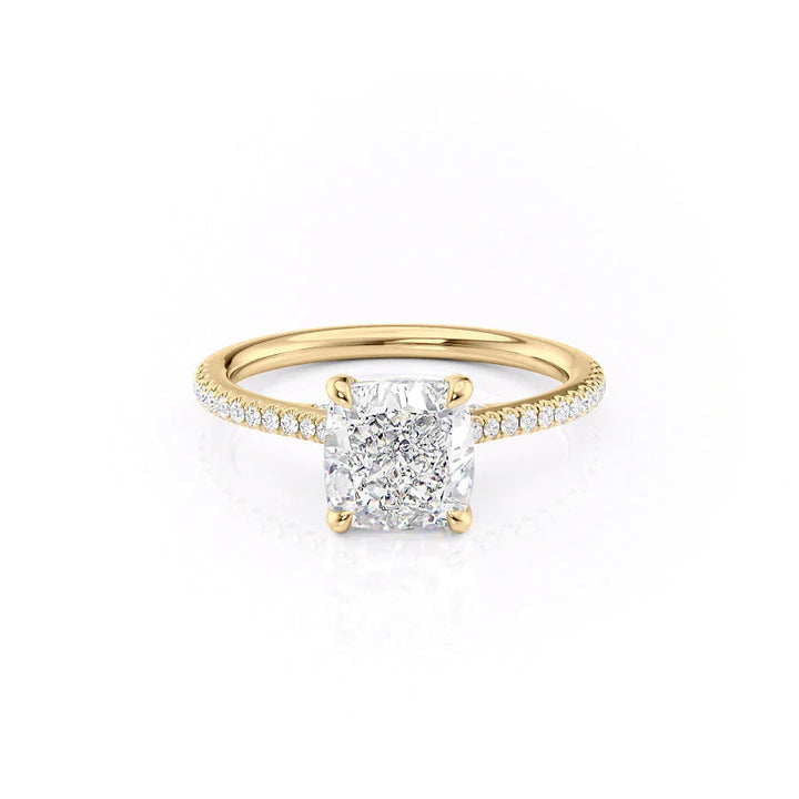 The Pave Clara Set With Cushion Pave Lab Diamond 1 Carat 14K Gold#material_14k-gold