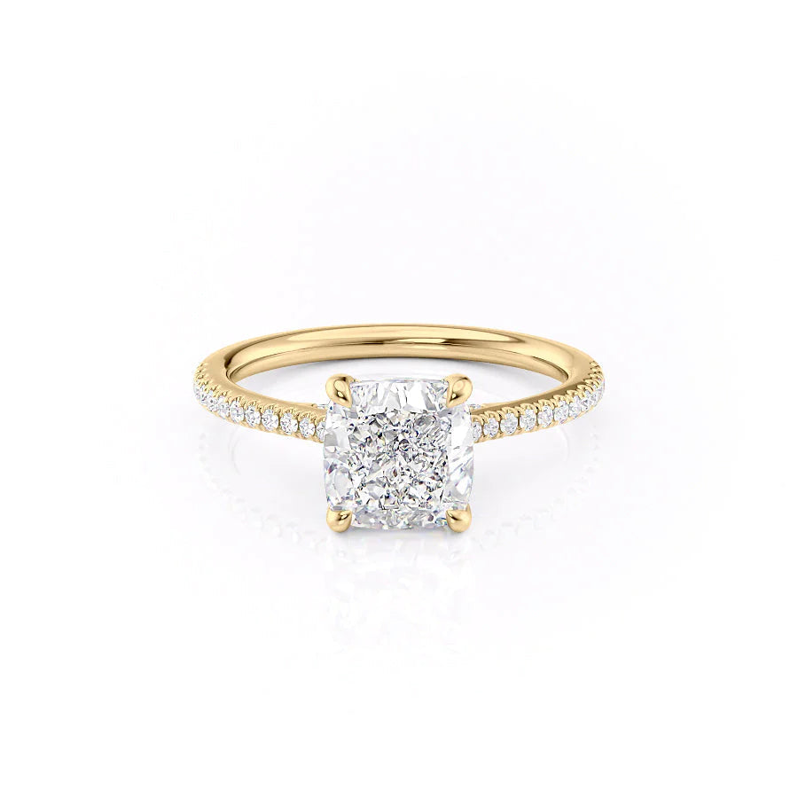 The Pave Clara Set With Cushion Pave Moissanite#material_14k-gold