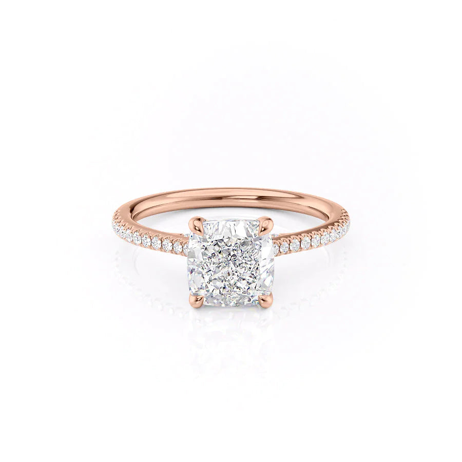 The Pave Clara Set With Cushion Pave Moissanite#material_14k-rose