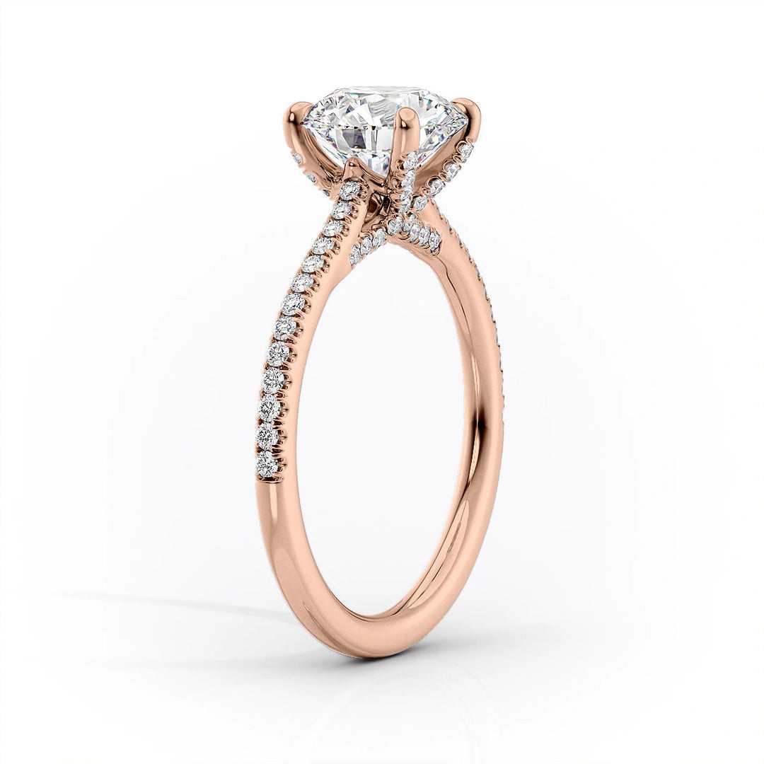 The Pave Clara Set With Cushion Pave Lab Diamond 1.5 Carat 14K Rose#material_14k-rose