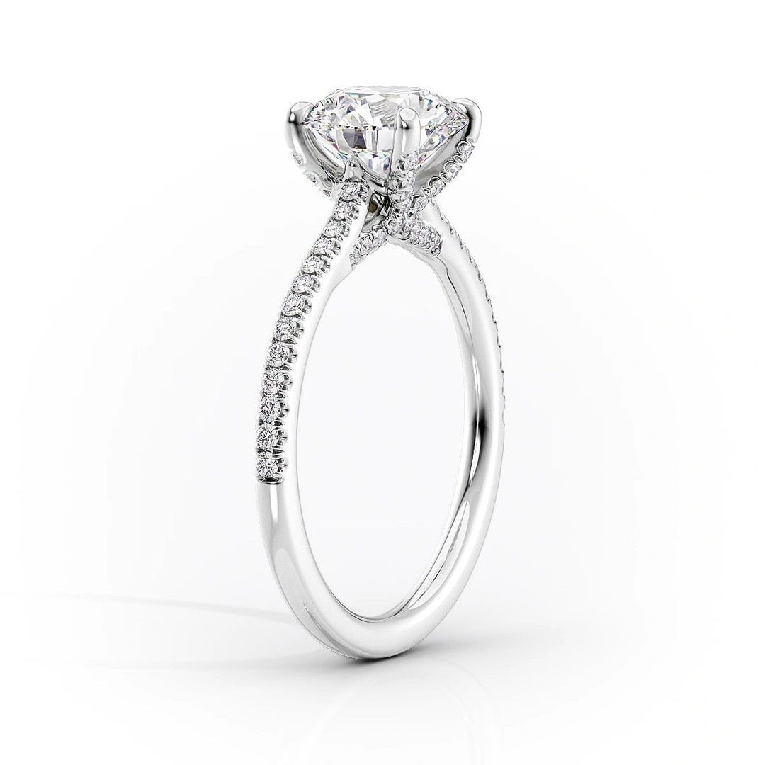 The Pave Clara Set With Cushion Pave Lab Diamond 1.5 Carat 14K White#material_14k-white