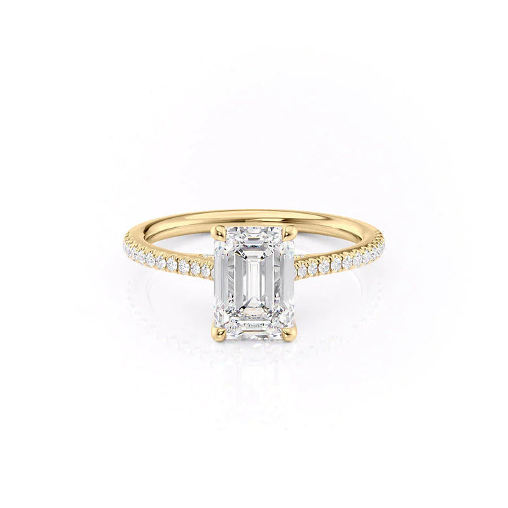 The Pave Clara Set With Emerald Pave Moissanite#material_14k-gold