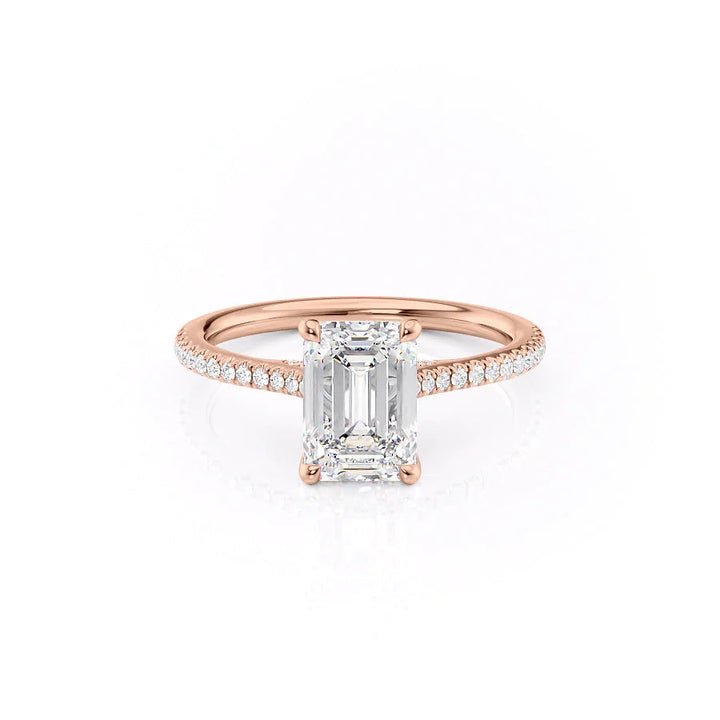 The Pave Clara Set With Emerald Pave Moissanite#material_14k-rose