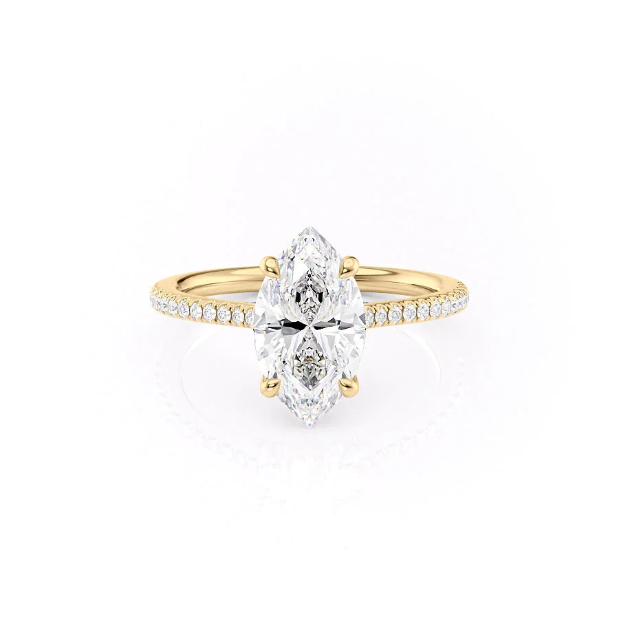 The Pave Clara Set With Marquise Pave Lab Diamond 1 Carat 14K Gold#material_14k-gold