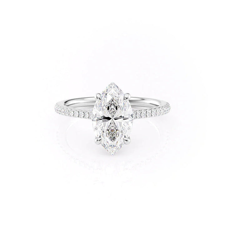 The Pave Clara Set With Marquise Pave Lab Diamond 1 Carat 14K White#material_14k-white