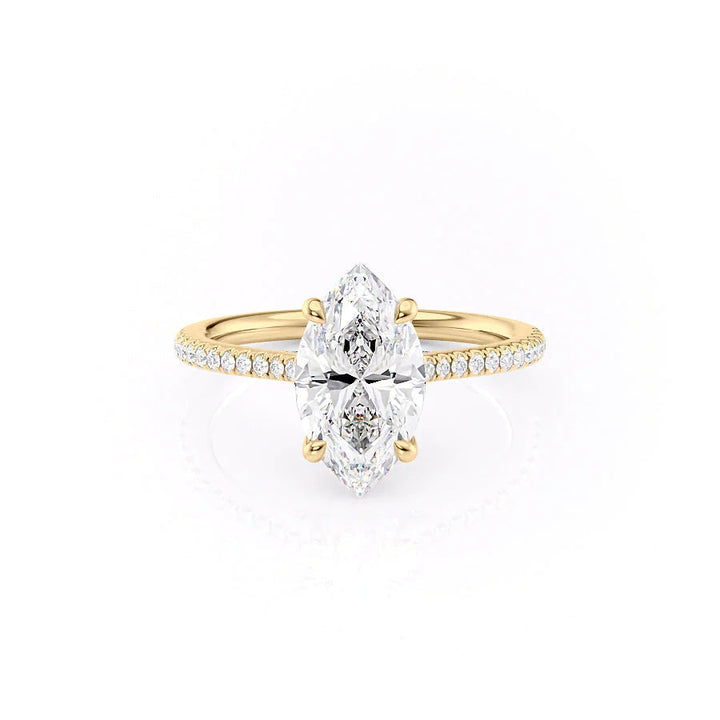 The Pave Clara Set With Marquise Pave Lab Diamond 1 Carat 18K Gold#material_18k-gold