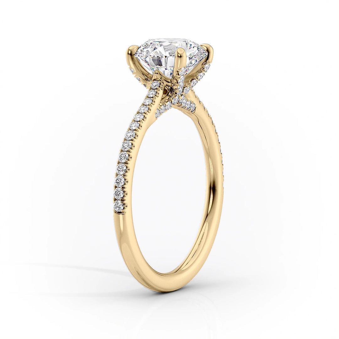 The Pave Clara Set With Oval Pave Lab Diamond 1.5 Carat 18K Gold#material_18k-gold