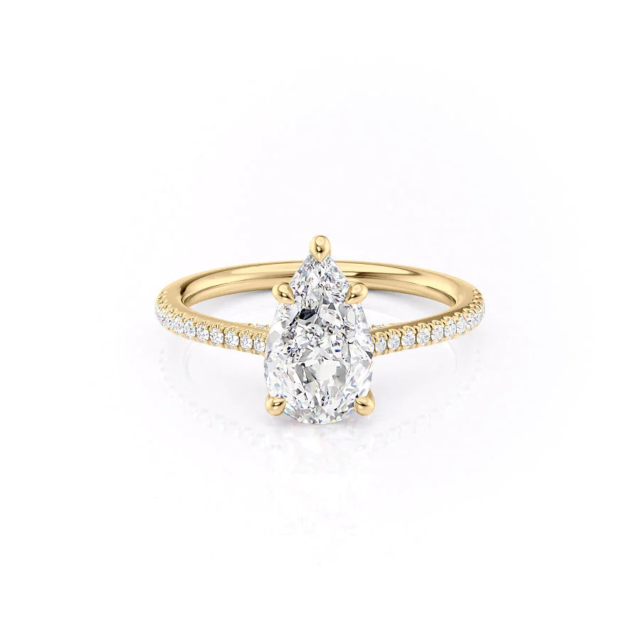 The Pave Clara Set With Pear Pave Lab Diamond 1 Carat 14K Gold#material_14k-gold