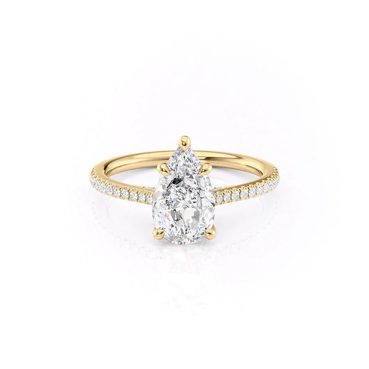 The Pave Clara Set With Pear Pave Lab Diamond 1 Carat 14K Gold#material_14k-gold