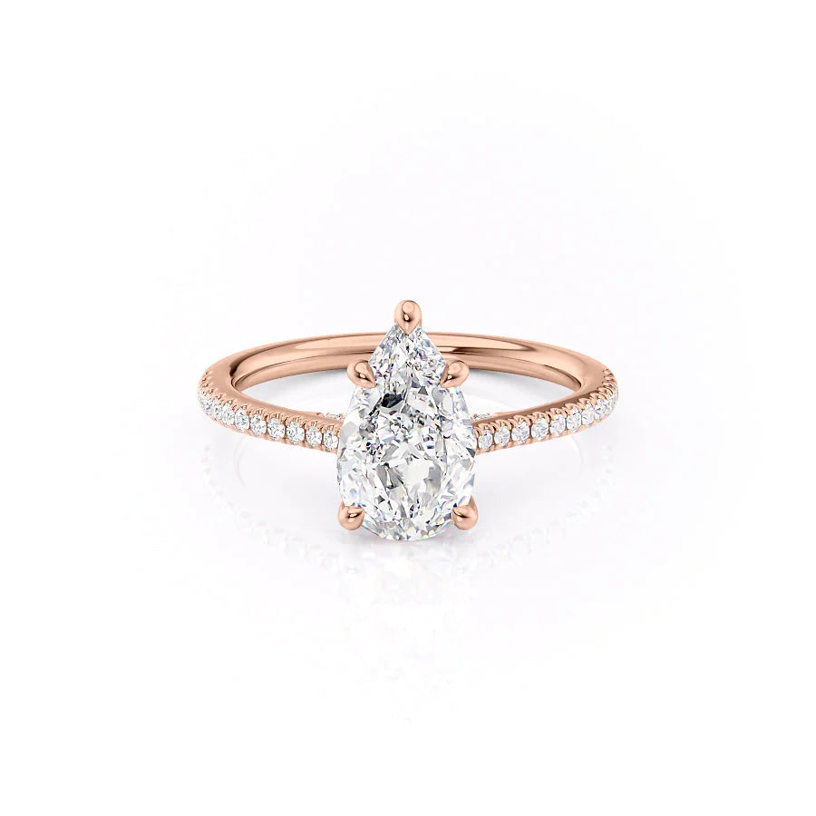 The Pave Clara Set With Pear Pave Moissanite#material_14k-rose