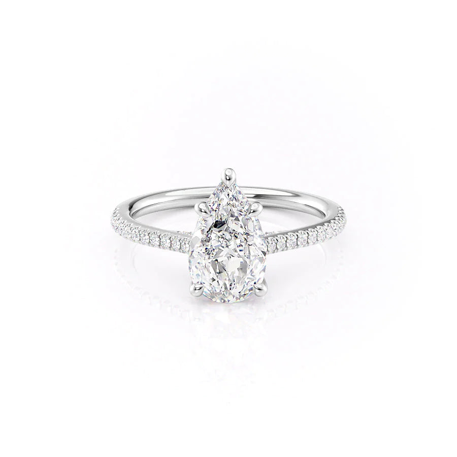 The Pave Clara Set With Pear Pave Moissanite#material_14k-white