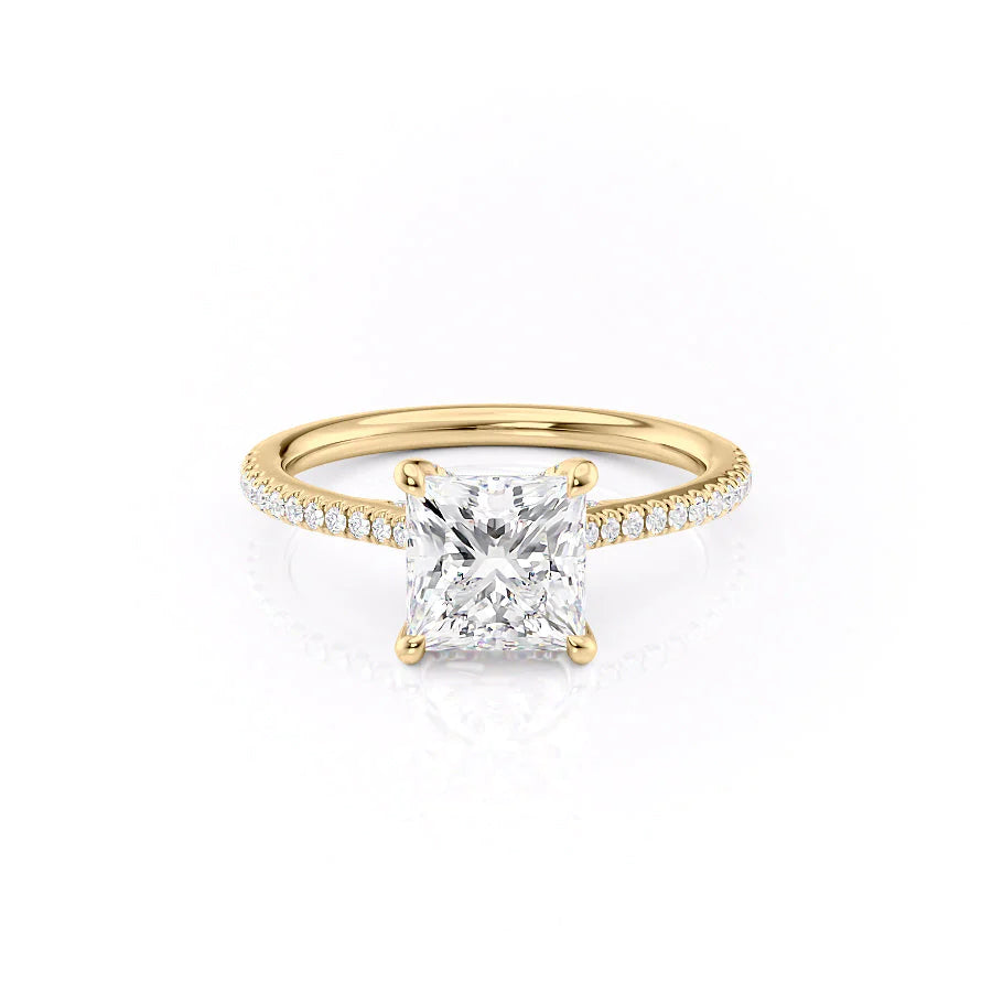 The Pave Clara Set With Princess Pave Lab Diamond 1 Carat 14K Gold#material_14k-gold