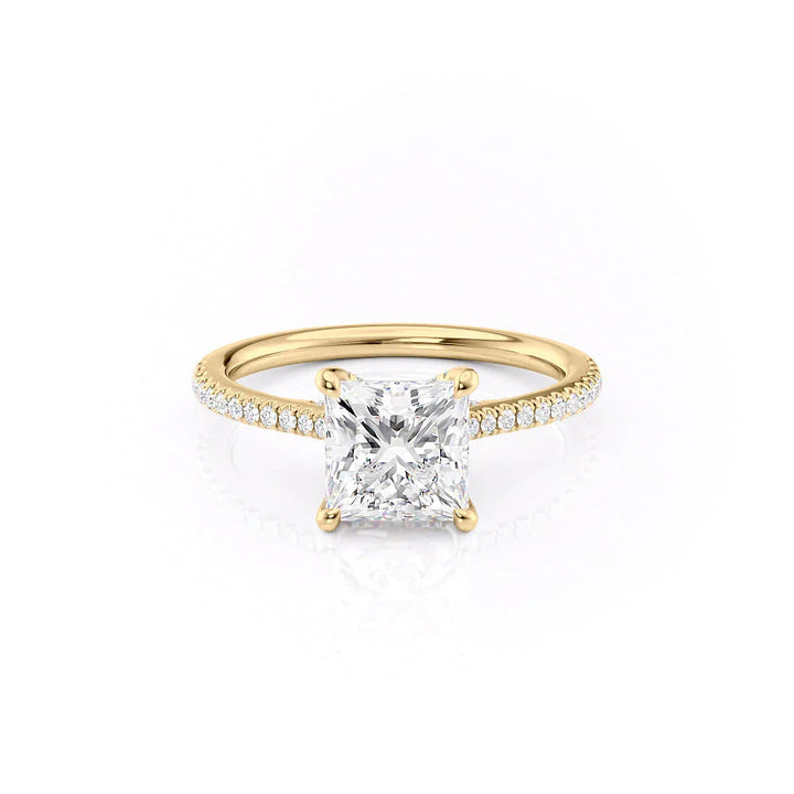 The Pave Clara Set With Princess Pave Lab Diamond 1 Carat 14K Gold#material_14k-gold