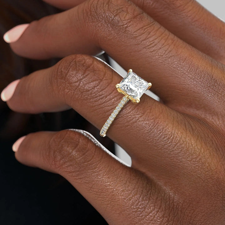 The Pave Clara Set With Princess Pave Moissanite#material_14k-gold