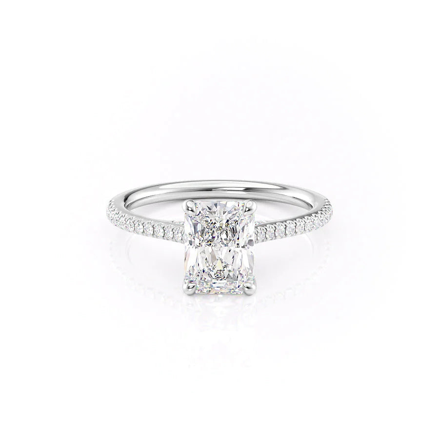 The Pave Clara Set With Radiant Pave Lab Diamond 1 Carat 14K White#material_14k-white