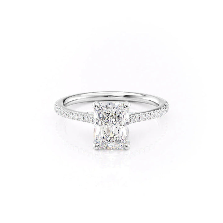 The Pave Clara Set With Radiant Pave Lab Diamond 1 Carat 14K White#material_14k-white