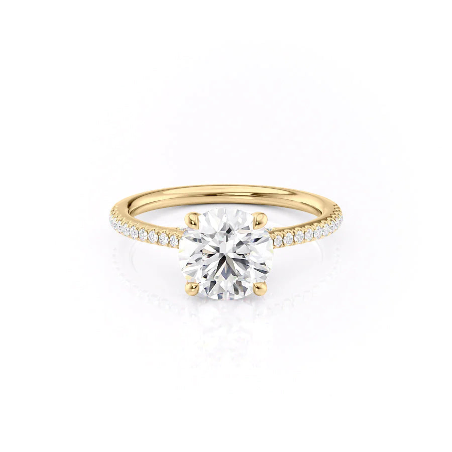 The Pave Clara Set With Round Pave Lab Diamond 1 Carat 14K Gold#material_14k-gold