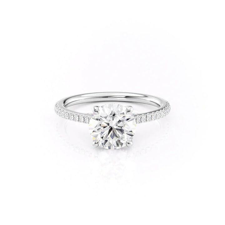 The Pave Clara Set With Round Pave Lab Diamond 1 Carat 14K White#material_14k-white