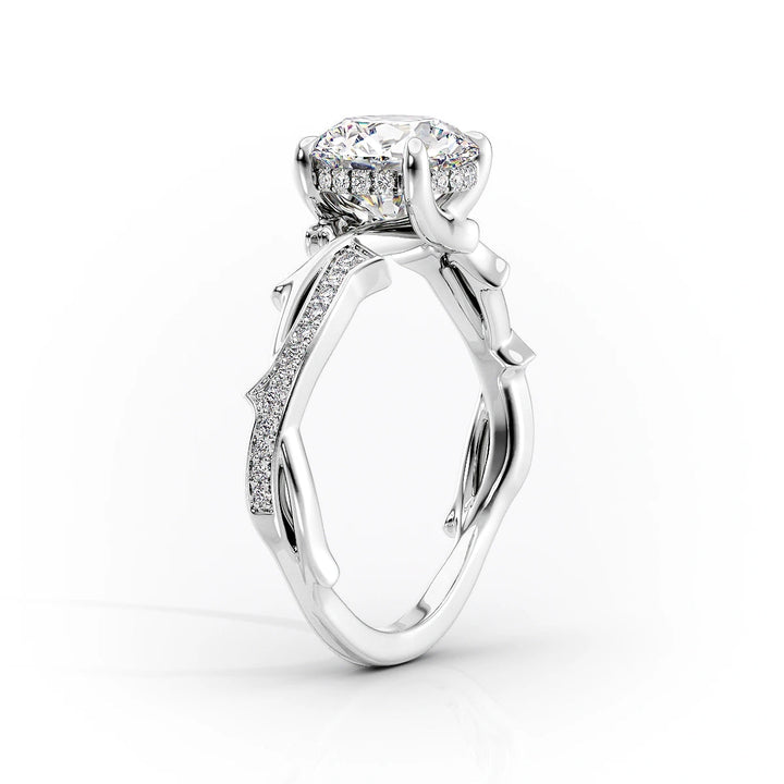 The Pave Coco Set With Cushion Pave Lab Diamond 1.5 Carat 14K White#material_14k-white