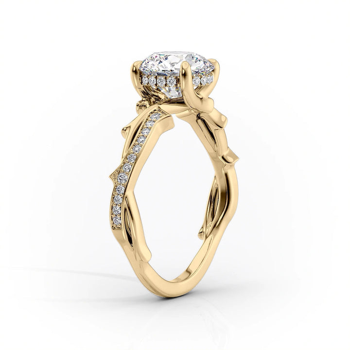 The Pave Coco Set With Oval Pave Moissanite#material_14k-gold