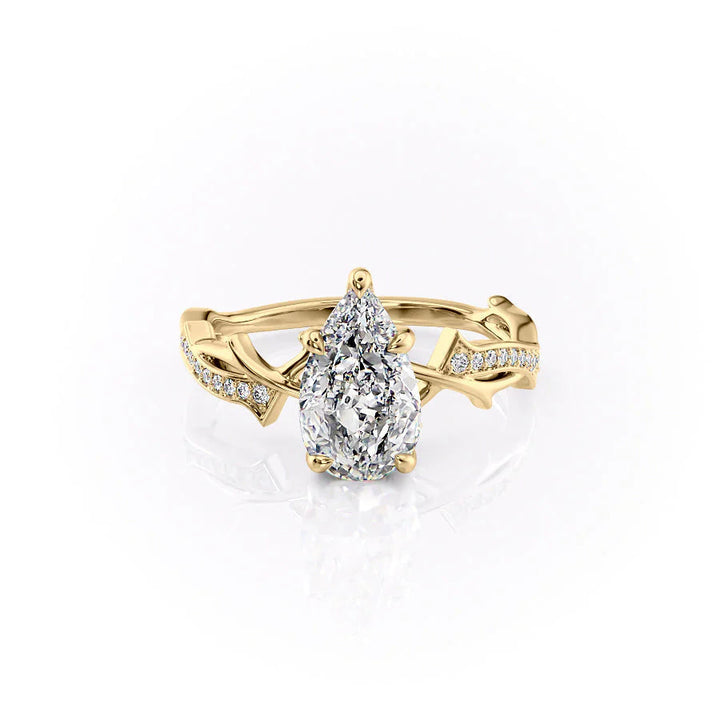 The Pave Coco Set With Pear Pave Moissanite#material_14k-gold