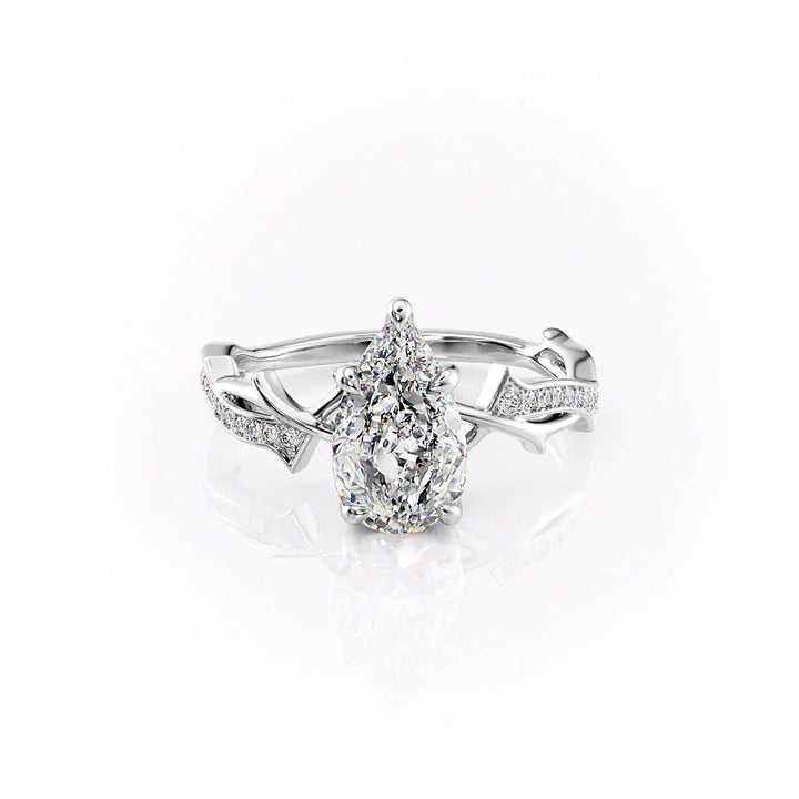 The Pave Coco Set With Pear Pave Moissanite#material_14k-white