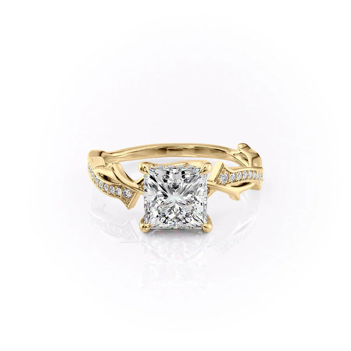 The Pave Coco Set With Princess Pave Lab Diamond 1 Carat 14K Gold#material_14k-gold