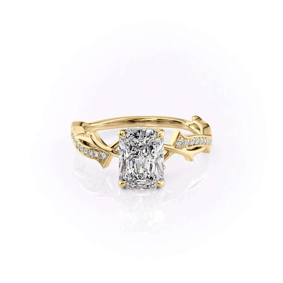 The Pave Coco Set With Radiant Pave Lab Diamond 1 Carat 14K Gold#material_14k-gold