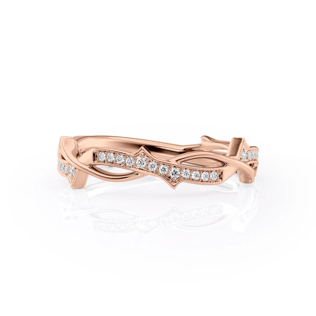 The Pave Coco Wedding Bands Pave 14K Rose#material_14k-rose