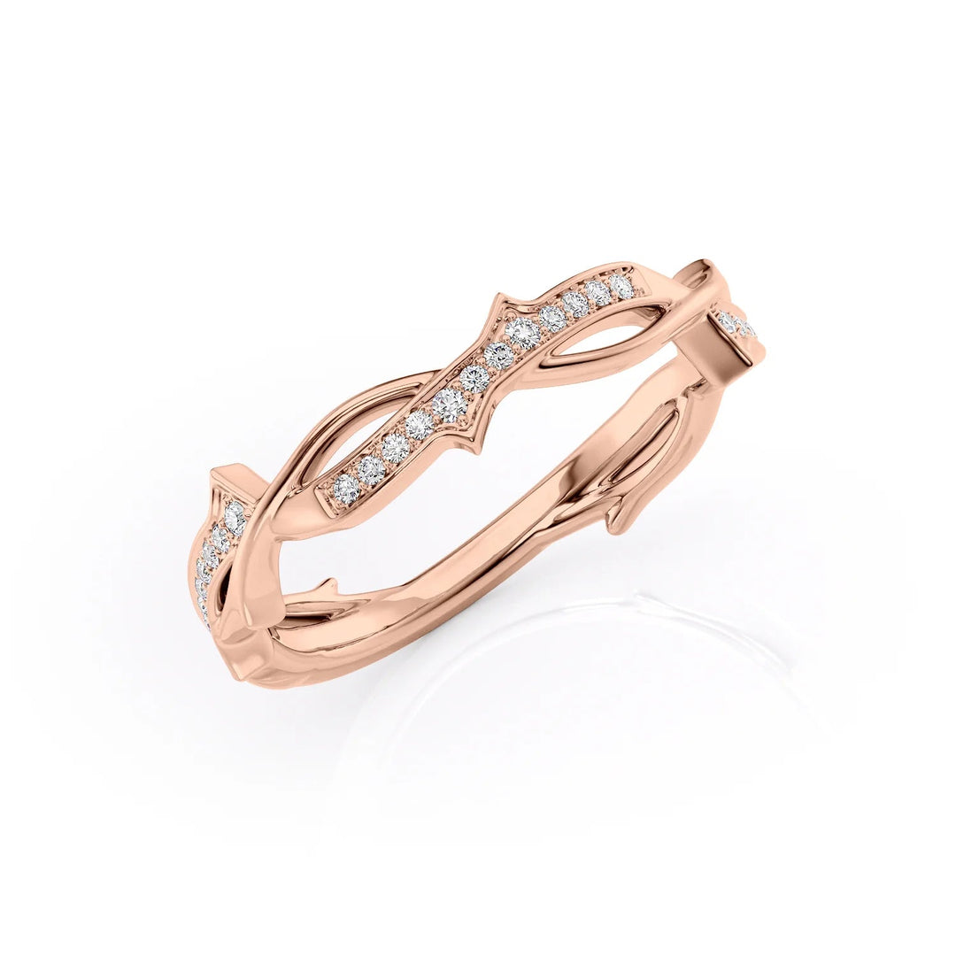 The Pave Coco Wedding Bands Pave 14K Rose#material_14k-rose