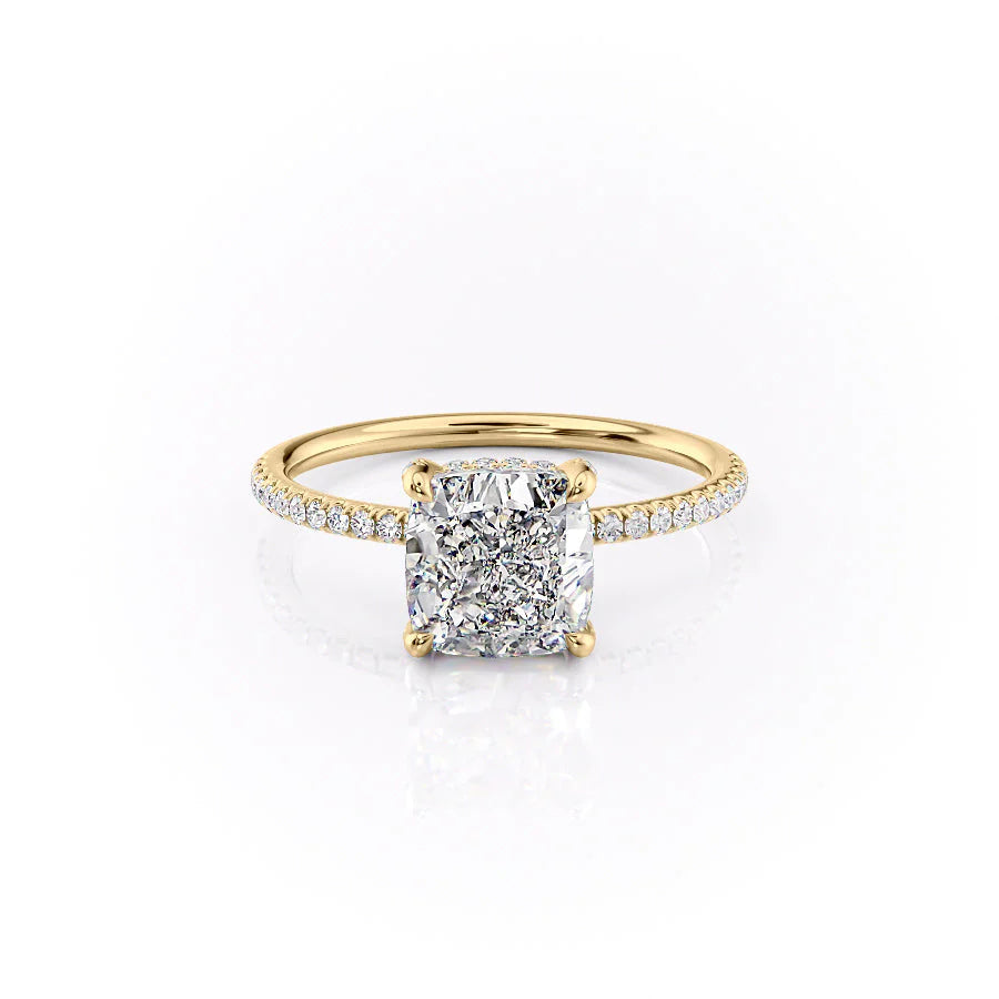 The Pave Crown Liberty Set With Cushion Pave Lab Diamond 1 Carat 14K Gold#material_14k-gold